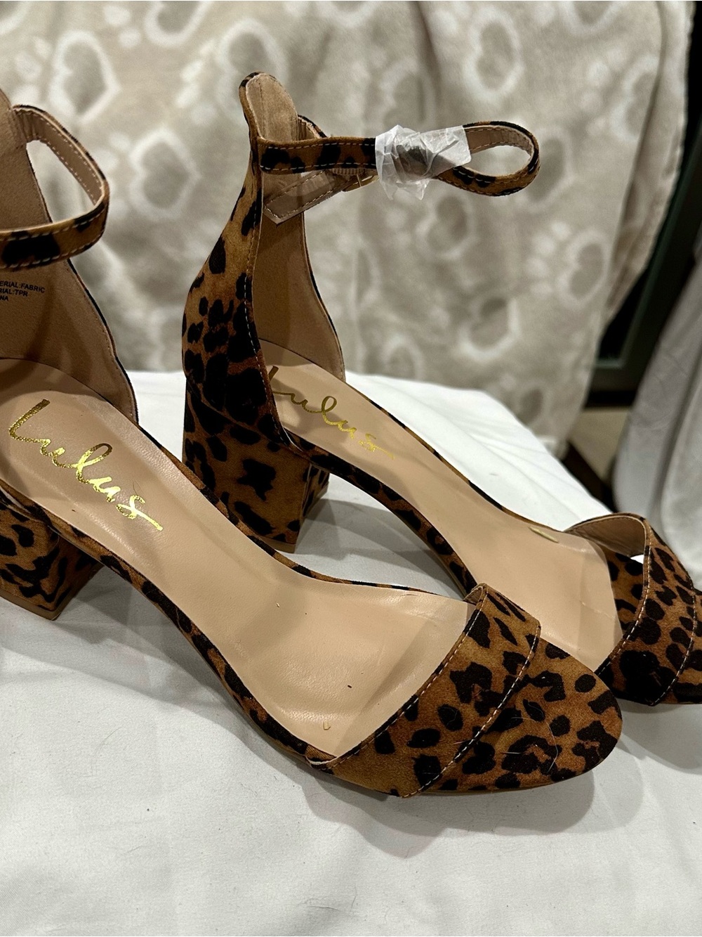 Harper Leopard Print Ankle Strap Block Heels - Brown